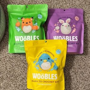 The Woobles Learn to Crochet Kit - fox, bunny, penguin